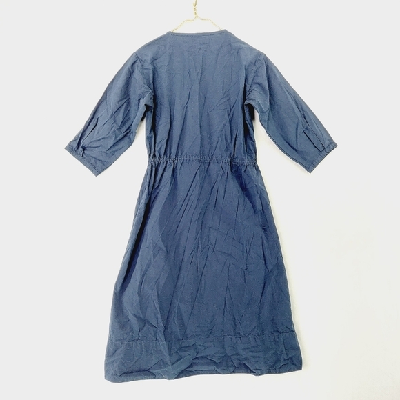 GAP Designed Crafted Swim Cover Up Navy Blue 3/4 Sleeve Button Front Dress P3429 - Picture 2 of 5